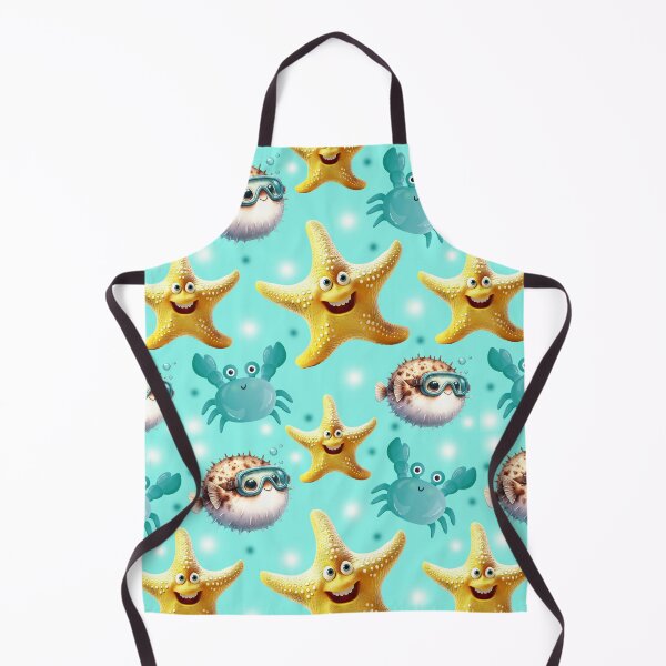 Item preview, Starfish, crab and balloon fish pattern designed and sold by Topmel.