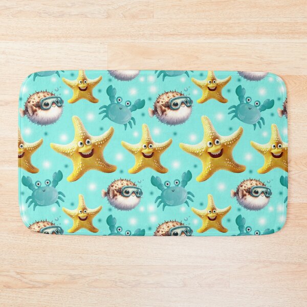 Item preview, Starfish, crab and balloon fish pattern designed and sold by Topmel.