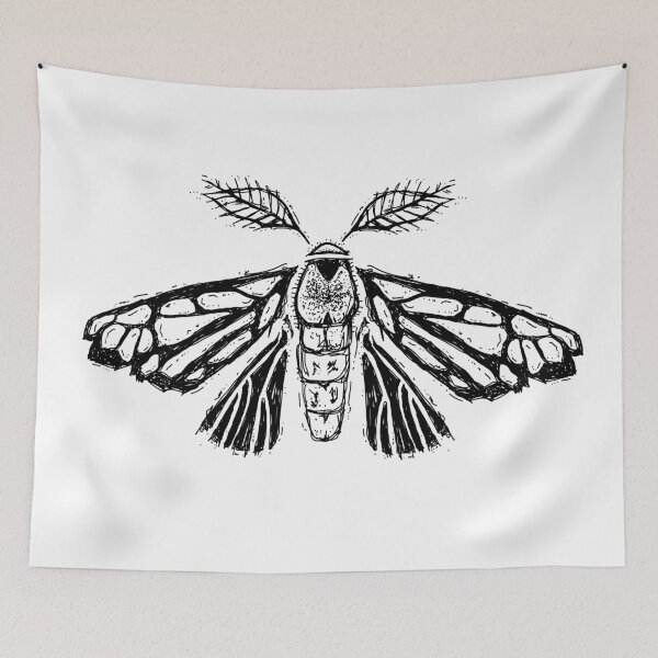 Item preview, Vintage Moth | sketch art (black) designed and sold by Paalokas.