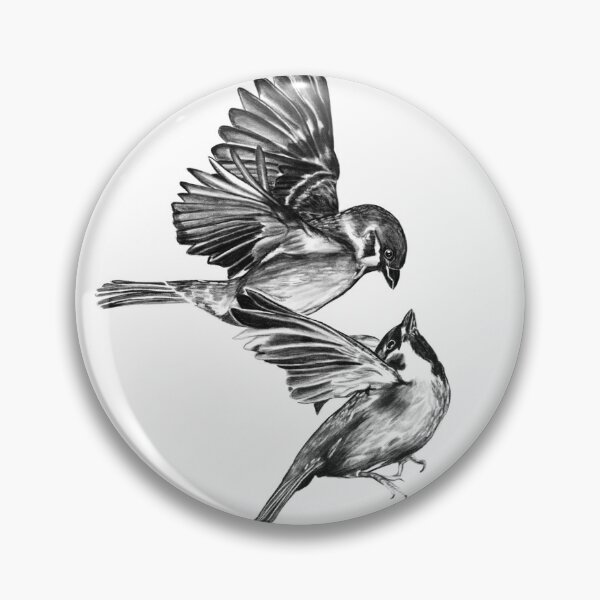Item preview, Love Dance of Birds - Hand-Drawn Pencil Sketch Illustration designed and sold by Pandositive.