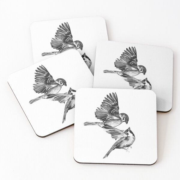 Item preview, Love Dance of Birds - Hand-Drawn Pencil Sketch Illustration designed and sold by Pandositive.