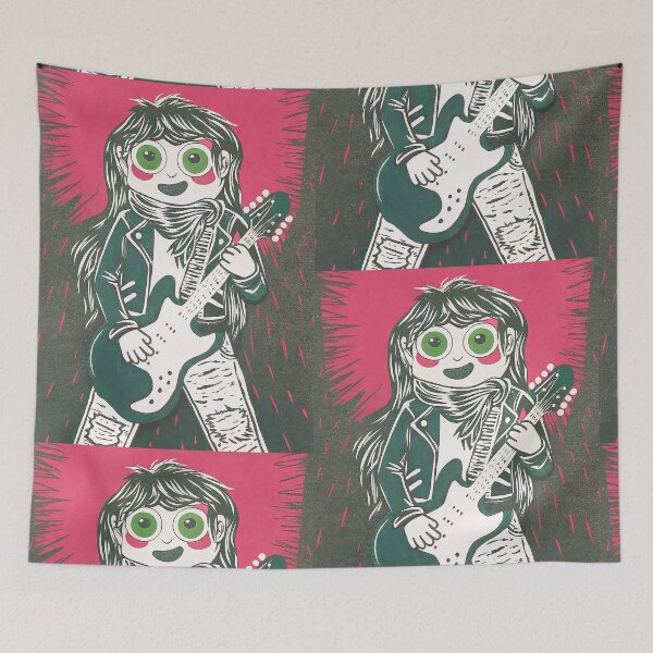 Item preview, Funny girl playing guitar, rock & roll designed and sold by iclipart.