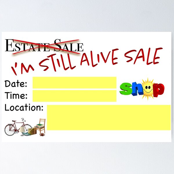 Funny Garage Sale Sign Poster