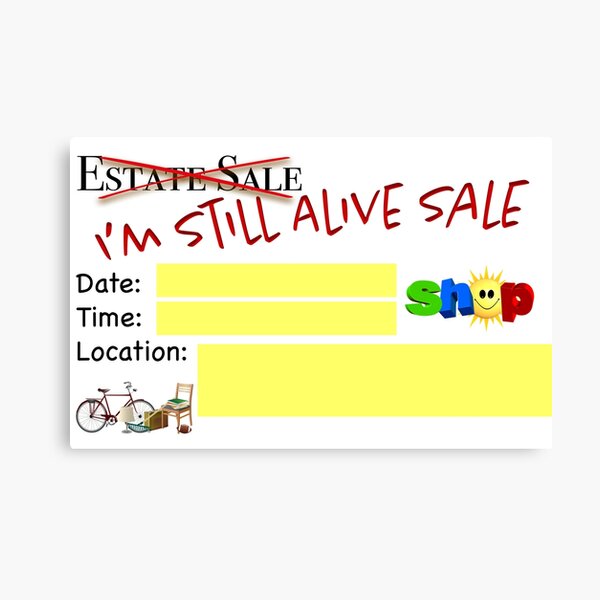 Funny Garage Sale Sign Canvas Print