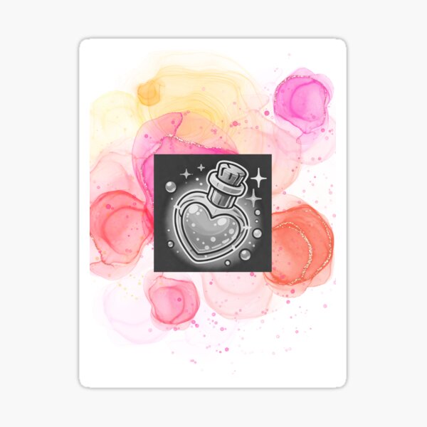 Heart shaped bottle art vibe Sticker