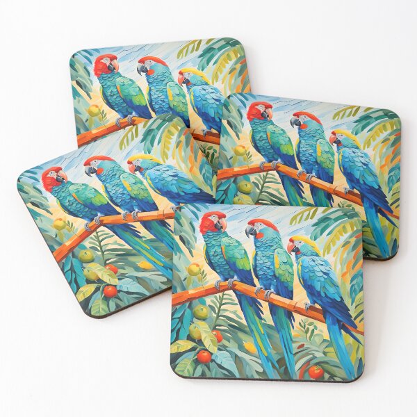 Item preview, Stunning colourful macaw macaws in the jungle parrots designed and sold by Coolparrotgirl.