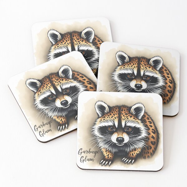Item preview, Garbage Glam: Raccoon Leopard Print designed and sold by SparkSpiral.