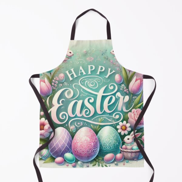 Item preview, Happy Easter Bunny and colorful Easter eggs and flowers V6 designed and sold by DreamingAwake1.