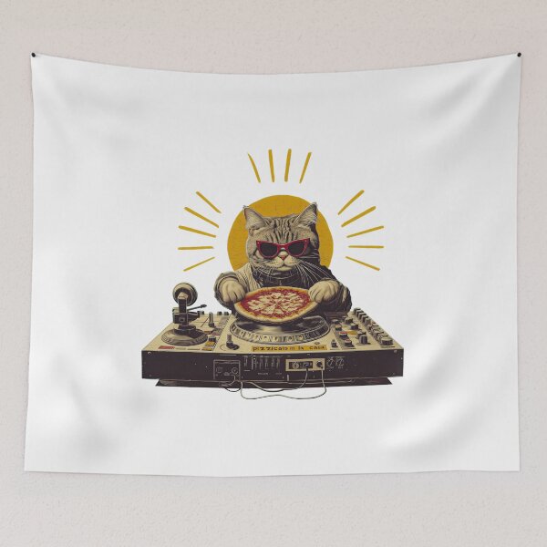 Item preview, DJ Pizza Cat designed and sold by HistoriaMutante.