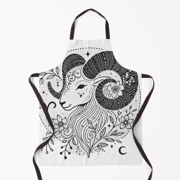 Item preview, Ethereal Aries Zodiac | Minimalist Boho Ram with Celestial & Botanical Accents designed and sold by KittyKatto.