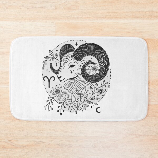 Item preview, Ethereal Aries Zodiac | Minimalist Boho Ram with Celestial & Botanical Accents designed and sold by KittyKatto.