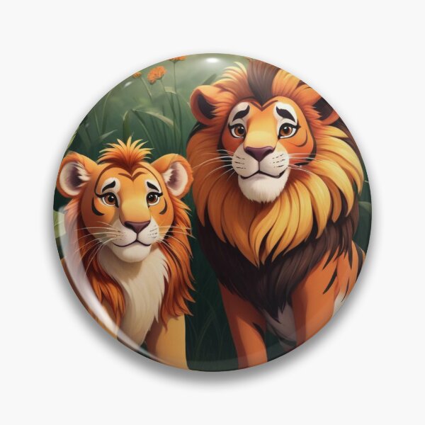 Item preview, Cute Lion and Tiger Wildlife Habitat Vector Illustration designed and sold by hjian8219.