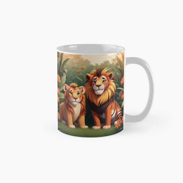 Item preview, Cute Lion and Tiger Wildlife Habitat Vector Illustration designed and sold by hjian8219.