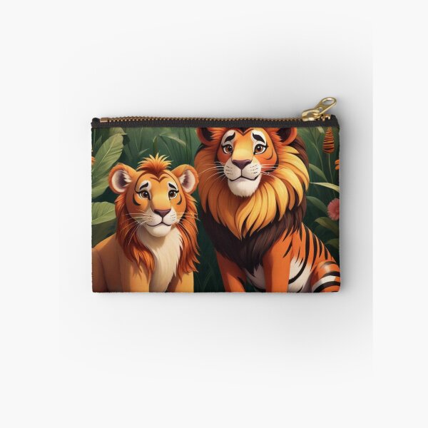 Item preview, Cute Lion and Tiger Wildlife Habitat Vector Illustration designed and sold by hjian8219.