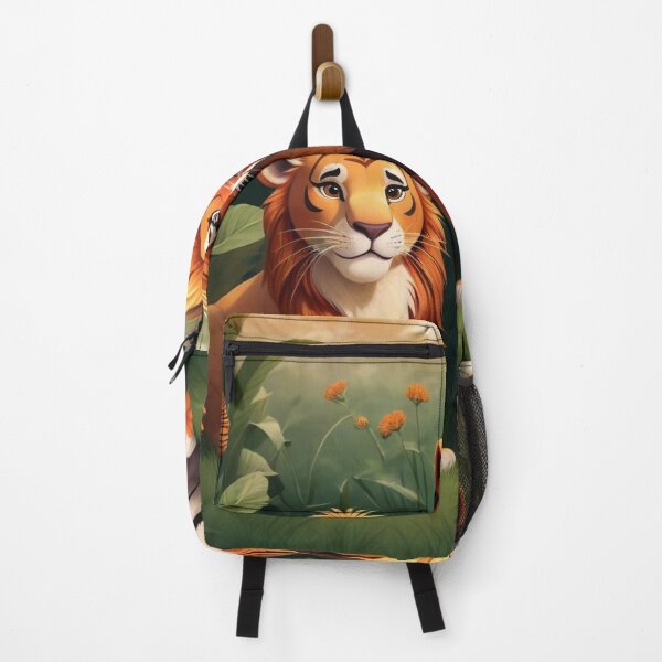 Item preview, Cute Lion and Tiger Wildlife Habitat Vector Illustration designed and sold by hjian8219.