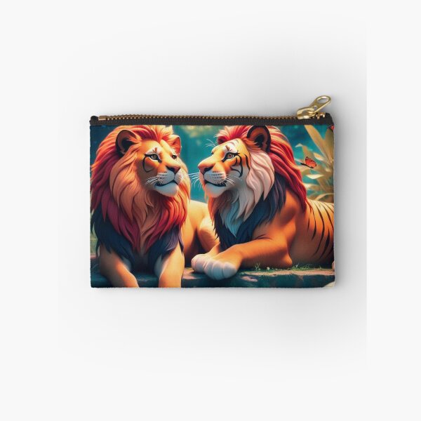 Item preview, Cute Lion and Tiger Wildlife Habitat Vector Illustration designed and sold by hjian8219.