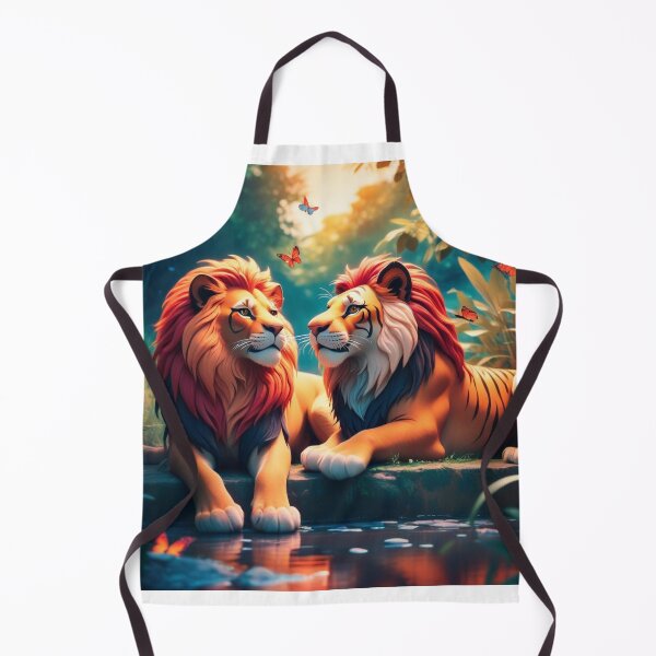 Item preview, Cute Lion and Tiger Wildlife Habitat Vector Illustration designed and sold by hjian8219.