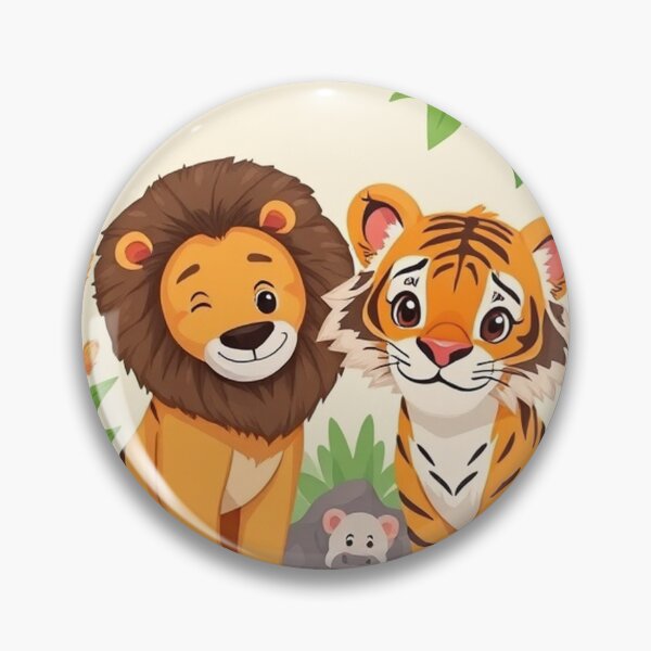 Item preview, Cute Lion and Tiger Wildlife Habitat Vector Illustration designed and sold by hjian8219.