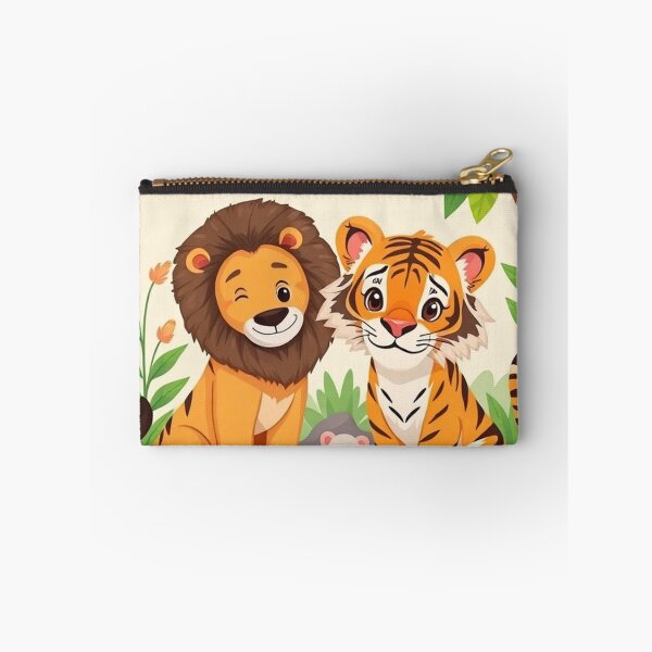 Item preview, Cute Lion and Tiger Wildlife Habitat Vector Illustration designed and sold by hjian8219.