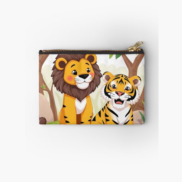 Item preview, Cute Lion and Tiger Wildlife Habitat Vector Illustration designed and sold by hjian8219.