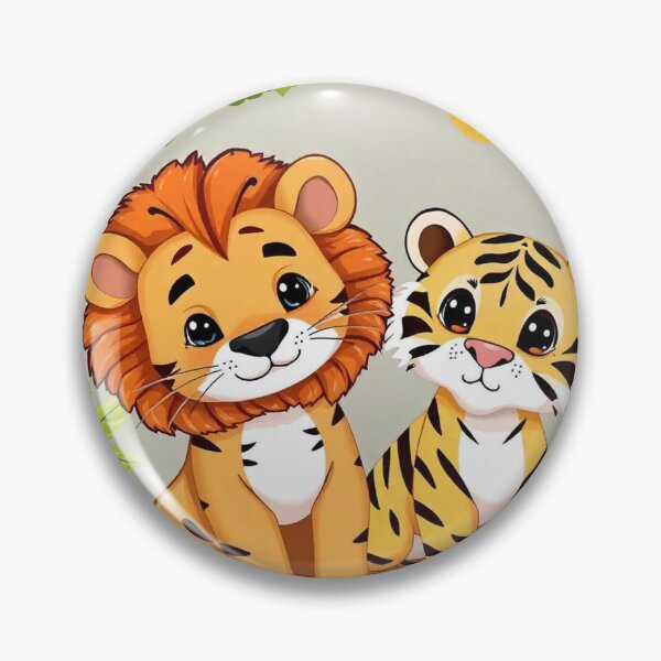 Item preview, Cute Lion and Tiger Wildlife Habitat Vector Illustration designed and sold by hjian8219.