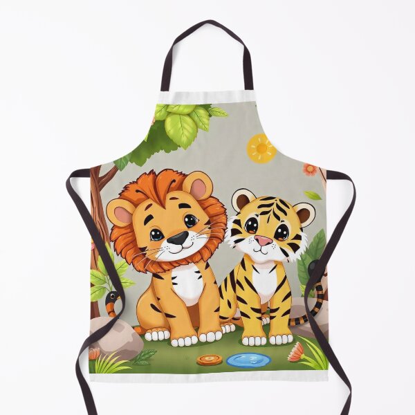 Item preview, Cute Lion and Tiger Wildlife Habitat Vector Illustration designed and sold by hjian8219.