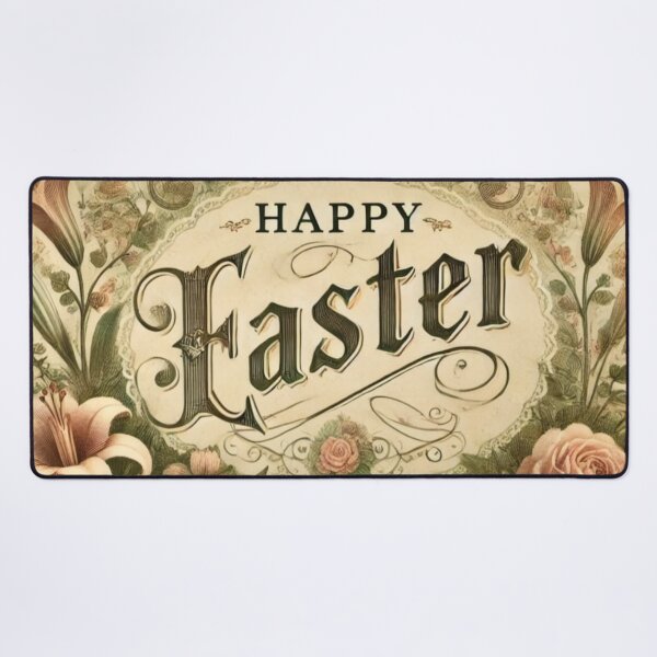Item preview, Happy Easter Bunny and colorful Easter eggs and flowers V8 designed and sold by DreamingAwake1.