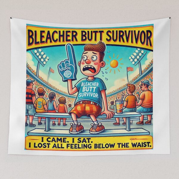 Item preview, Sports Parent Meme - Bleacher Butt Survivor: The Ultimate Fan Experience Humor designed and sold by Pop Art T Designs.