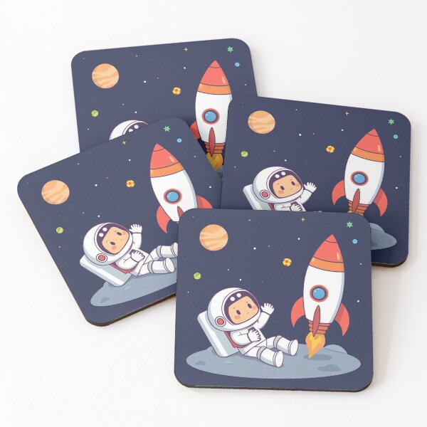 Item preview, Cute Astronaut Playing with Planet and Rocket Toy Vector Illustration designed and sold by hjian8219.
