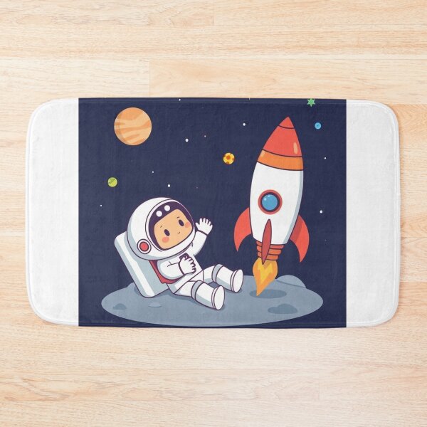 Item preview, Cute Astronaut Playing with Planet and Rocket Toy Vector Illustration designed and sold by hjian8219.