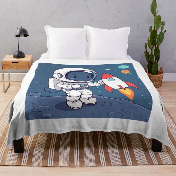 Item preview, Cute Astronaut Playing with Planet and Rocket Toy Vector Illustration designed and sold by hjian8219.