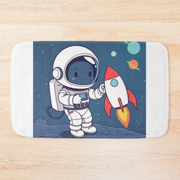 Item preview, Cute Astronaut Playing with Planet and Rocket Toy Vector Illustration designed and sold by hjian8219.