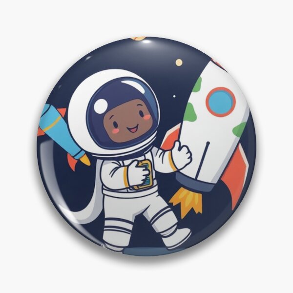 Item preview, Cute Astronaut Playing with Planet and Rocket Toy Vector Illustration designed and sold by hjian8219.