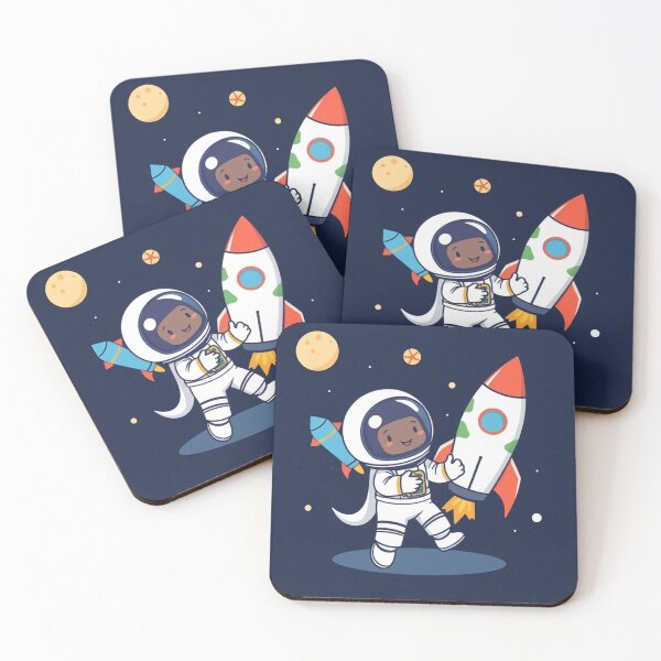 Item preview, Cute Astronaut Playing with Planet and Rocket Toy Vector Illustration designed and sold by hjian8219.