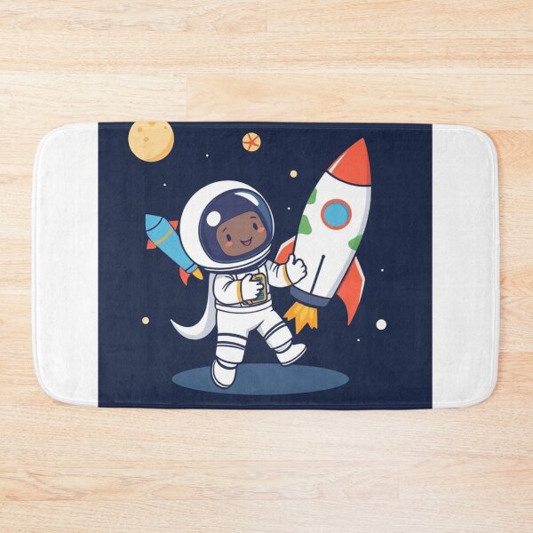 Item preview, Cute Astronaut Playing with Planet and Rocket Toy Vector Illustration designed and sold by hjian8219.