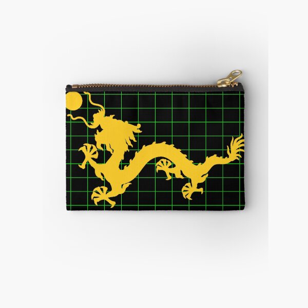 Item preview, Golden Imperial Chinese Dragon on Green Grid designed and sold by Mon & Matrix.