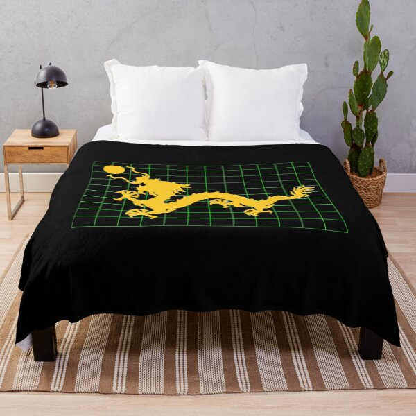 Item preview, Golden Imperial Chinese Dragon on Green Grid designed and sold by Mon & Matrix.