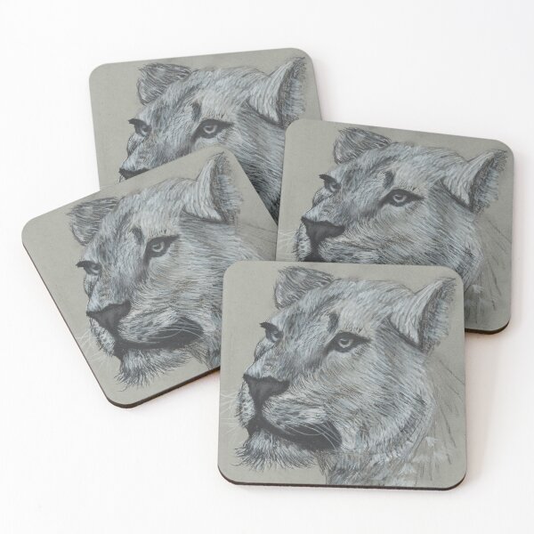 Item preview, Beautiful Lioness Charcoal Drawing designed and sold by pbatescreates.