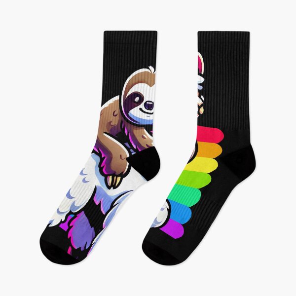 Item preview, Colorful Cute Sloth Riding Llama with Rainbow Design designed and sold by DrawHandArt.