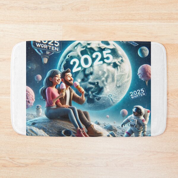 Item preview, 2025 Aesthetic: Romantic Couple Enjoying Ice Cream Under the Full Moon" designed and sold by choder61.