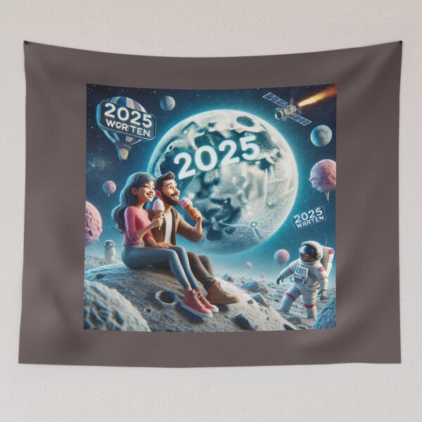 Item preview, 2025 Aesthetic: Romantic Couple Enjoying Ice Cream Under the Full Moon" designed and sold by choder61.