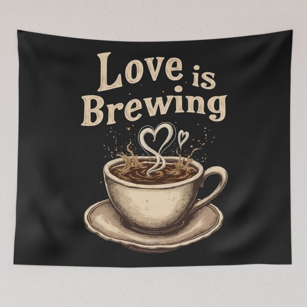 Item preview, love is brewing valentine coffee designed and sold by GogoGrove.