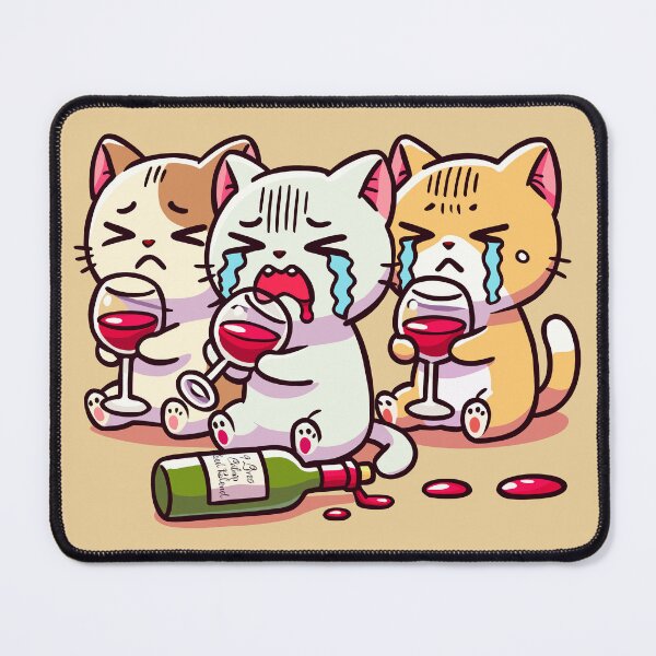 Item preview, Whining Cats Drinking Wine designed and sold by Ghost on Toast.