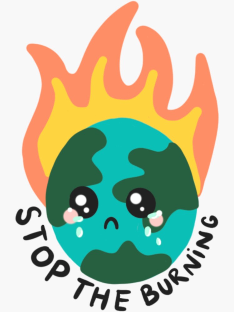 Thumbnail 3 of 3, Sticker, Stop the Burning Sticker designed and sold by natalievferrer.