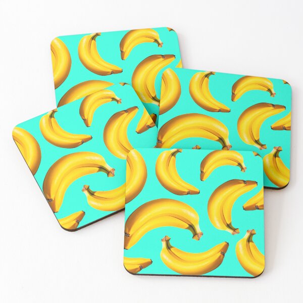 Item preview, Banana pattern on a turquoise background designed and sold by Topmel.