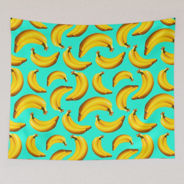 Item preview, Banana pattern on a turquoise background designed and sold by Topmel.