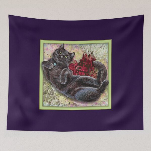 Item preview, Black Cat With Red Flower designed and sold by charactergirl.