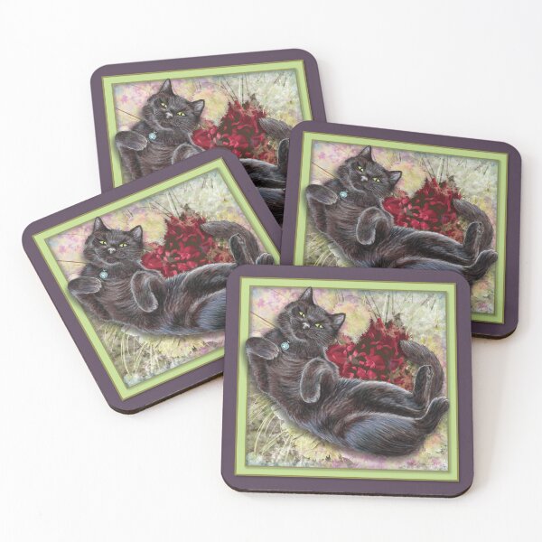 Item preview, Black Cat With Red Flower designed and sold by charactergirl.
