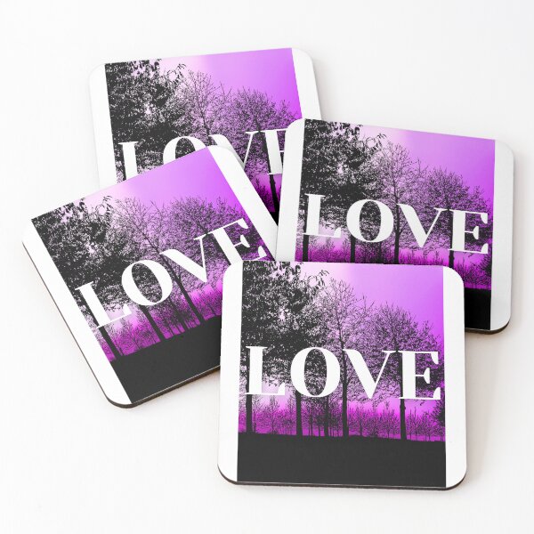 Item preview, Surreal Forest Silhouette with LOVE on a Magenta Sky designed and sold by Fredster1966.
