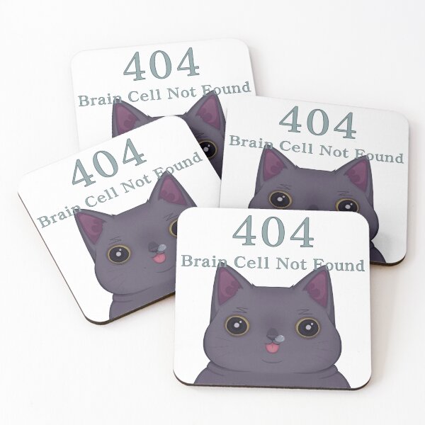 Item preview, 404 Brain Cell Not Found – Funny Black Cat Sticker designed and sold by Gujc.